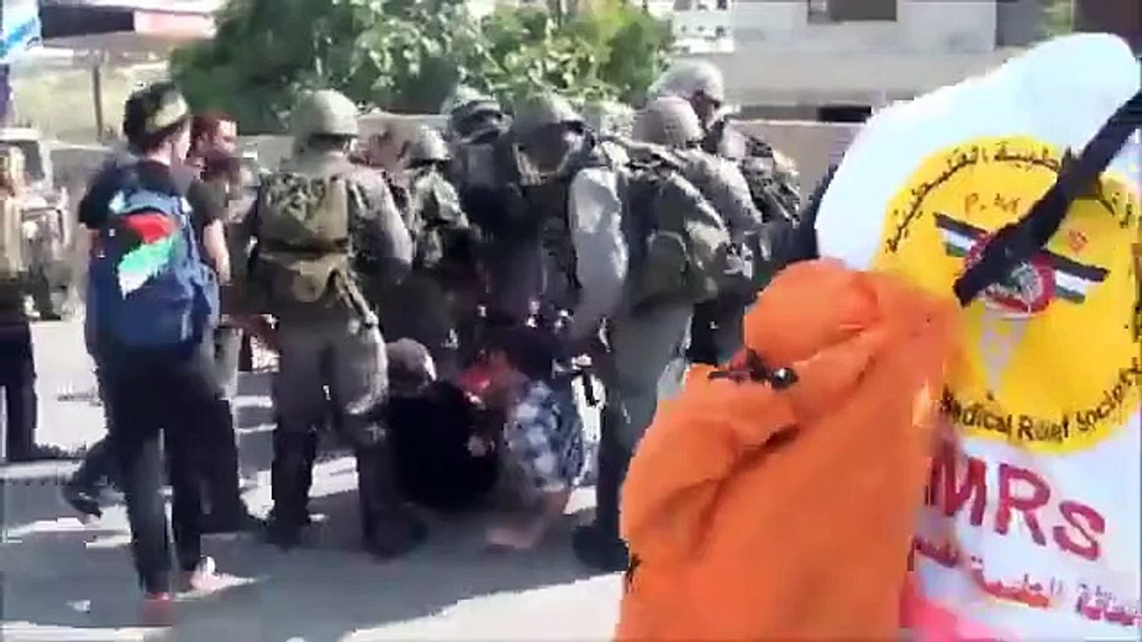 Zionist (israeli) security forces attack female protesters Part 1