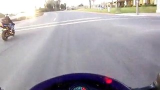Fast motorcycle shocks other biker