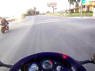 Fast motorcycle shocks other biker