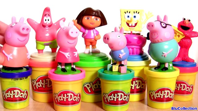 Play Doh Peppa Pig Stamper Nickelodeon SpongeBob Patrick Elmo Dora the Explorer Playdough