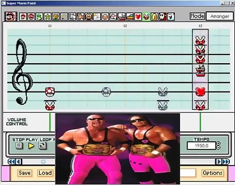 Mario Paint - The Hart Foundation WWE Theme