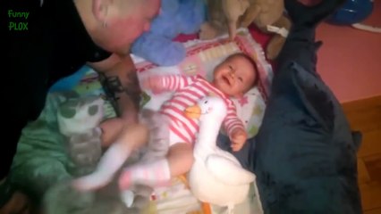 Cute Baby Laughing at Daddy