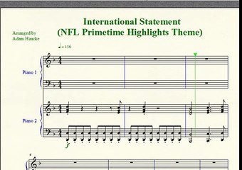 Piano Sheet Music - "International Statement" (NFL Primetime Highlights Theme)