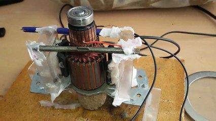 Motor and dynamo test with Vacuum cleaner motor rotor