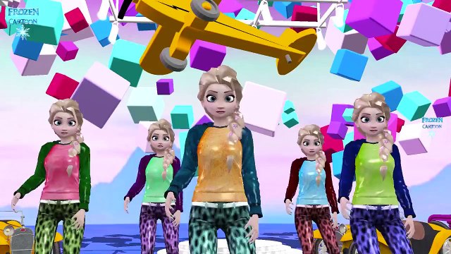 Frozen Elsa Cartoons Singing Five Little Monkeys Jumping On The Bed Children Nursery Rhymes