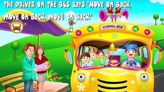 Wheel on the BUS GO Round and Round Song with Lyrics Nursery Rhyme for Children - Kids Songs