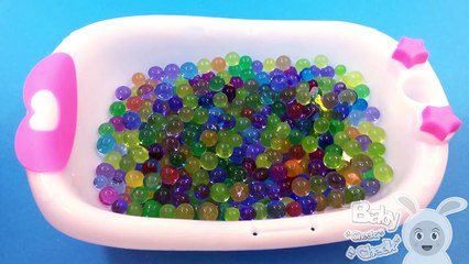 Hidden Surprise Toys Party! Orbeez Bath with lot of Colours! Part 1
