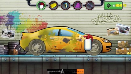 Purple car for kids | Cartoon about wash car | Dessin animé sur la voiture de lavage