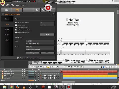 Rebilion From Linkin park: Guitar pro 6 cover