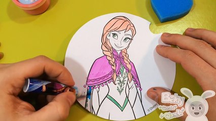 Learn Colours With Anna Frozen Drawing! Spelling Colors with Disney Characters! Part 3