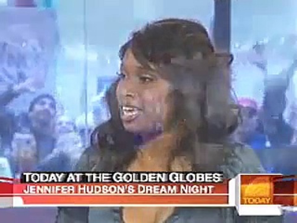 Jennifer Hudson in Today Show pre and post Golden Globe