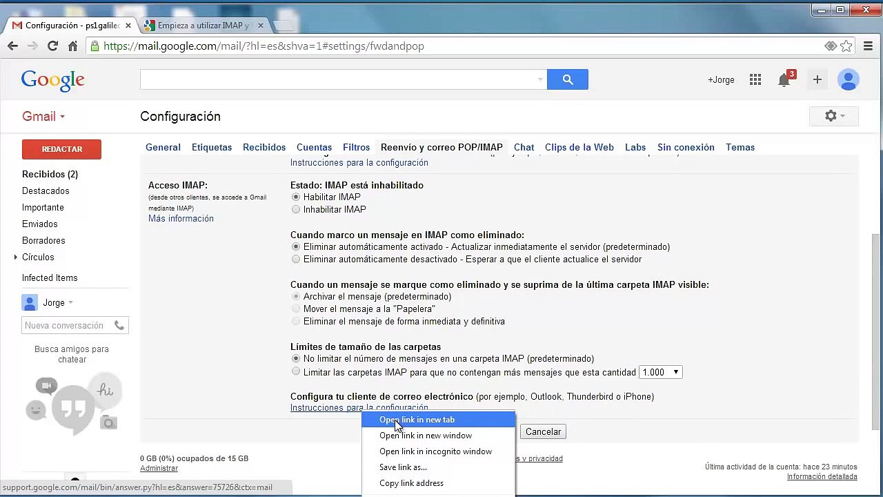 Configurar GMAIL en Outlook 2013