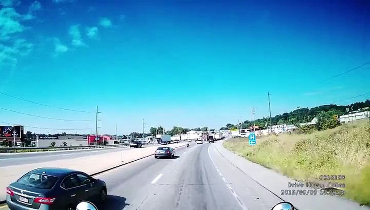 Funny Video: Driver Suddenly Decides To Plow Headfirst Into a Semi Truck