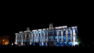 Proiecţie de animaţii 3D pe fatada Palatului Baroc din Timisoara - bisul