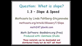 What is slope? 1.3 - Slope & Speed