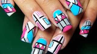 NAIL ART: nail design  brush-    uñas pintadas