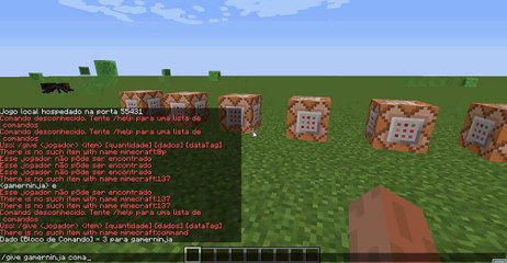 Minecraft comandos ensinando a pegar o command block