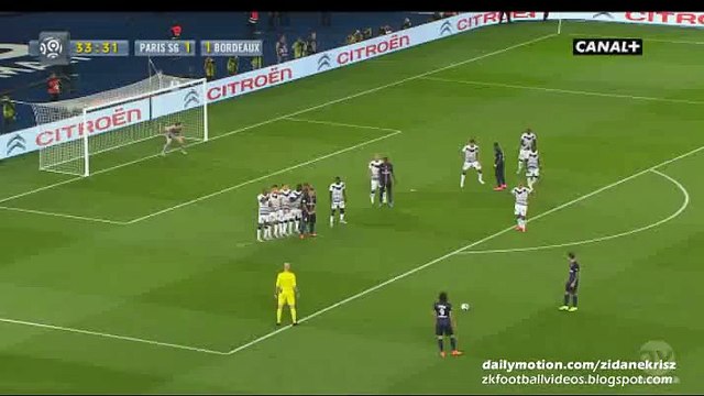 Edinson Cavani Goal HD :2-1- Paris Saint-Germain v. FC Girondins Bordeaux Ligue 1 - 11.09.2015