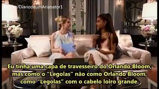 Emma Roberts e Ariana Grande fazendo Perguntas. Legendado