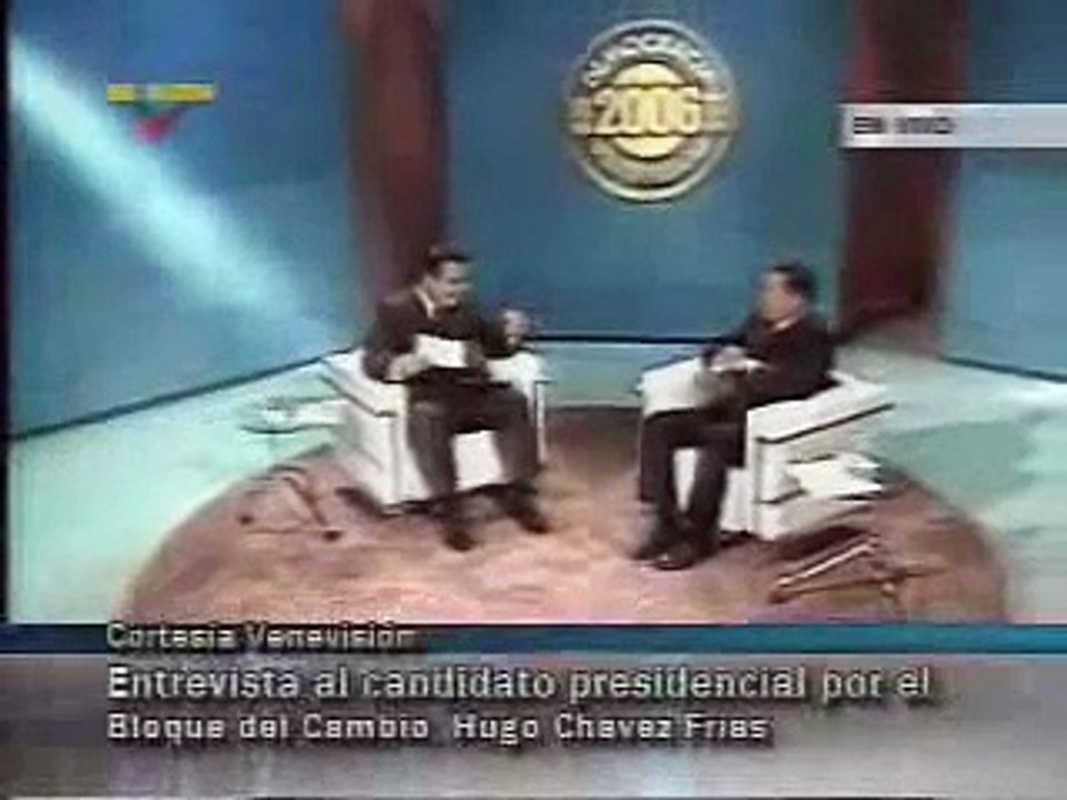 Chávez entrevistado en Venevision