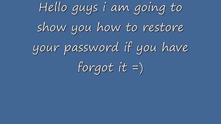 How to recover your password on  windows XP