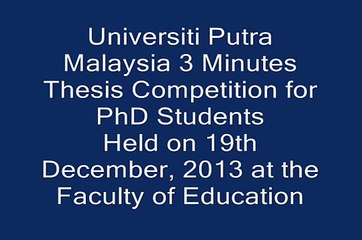 3MT Finalist Nicholas Khong Mun Hoe from Institute of BioScience