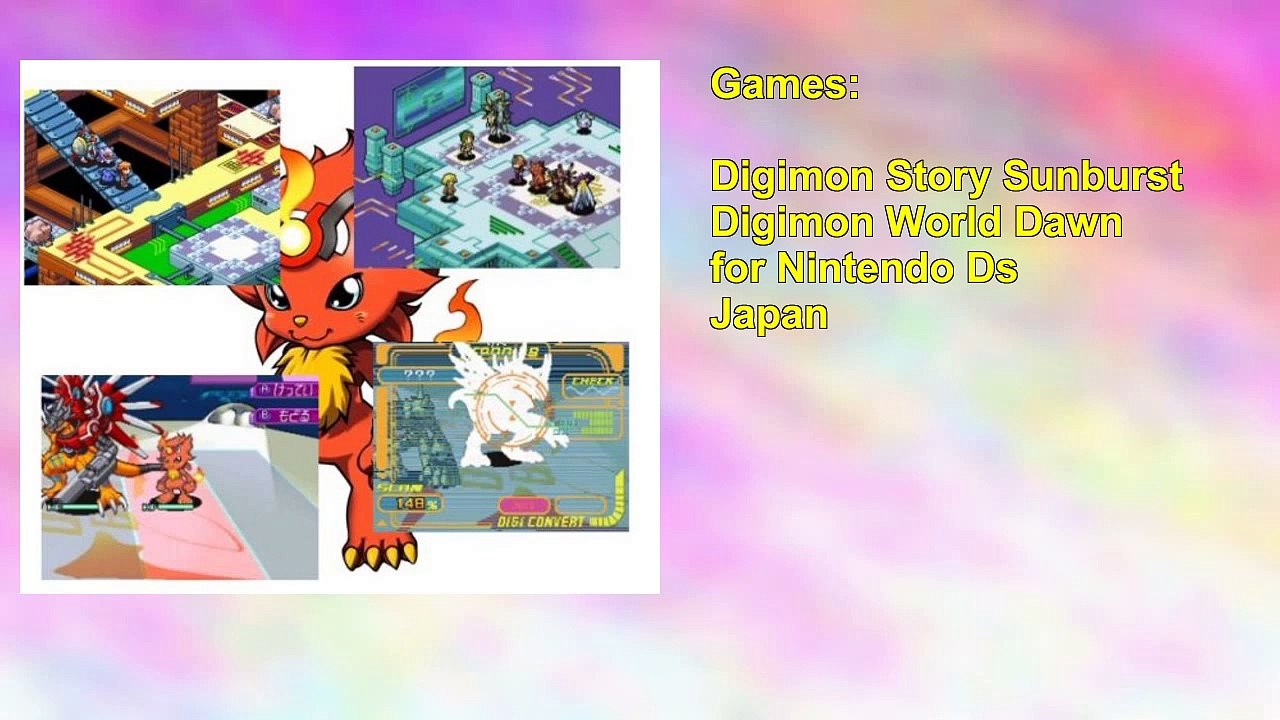 Digimon Story Sunburst Digimon World Dawn for Nintendo Ds Japan