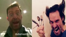 Hugh Jackman Challenges Jim Carrey in Dubsmash, Jim Carrey Responds as Wolverine
