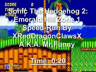 Sonic 2: Emerald Hill Zone 1: 20-Second Speed-Run
