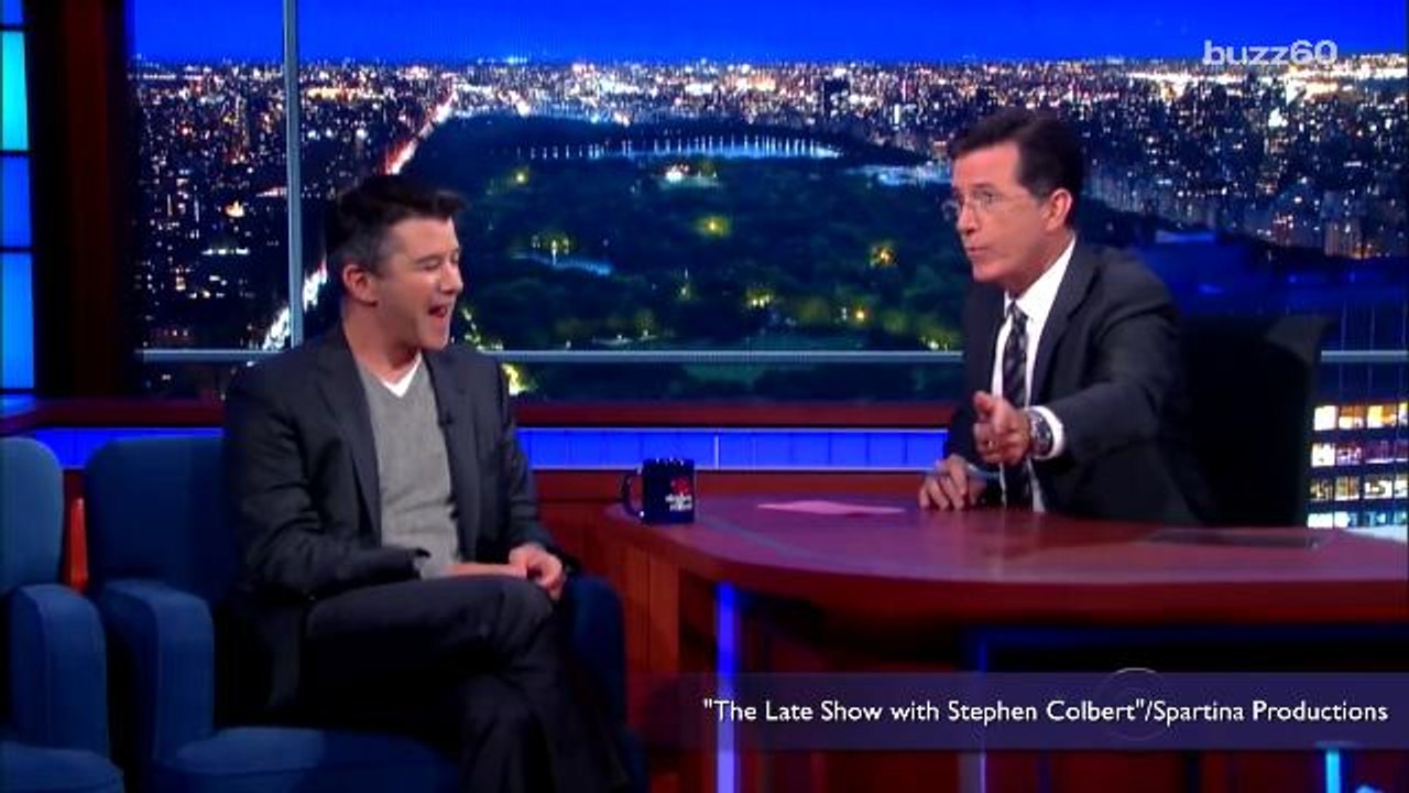 Protestors heckle Uber CEO during 'The Late show with Stephen Colbert' taping