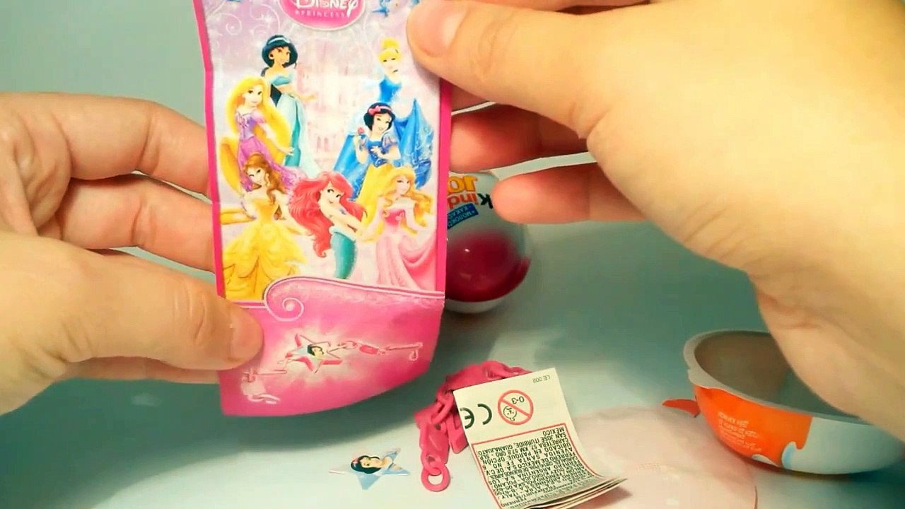 Disney Princess 3 Kinder Joy Surprise Eggs Unboxing toys