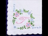 Embroidered Monogrammed Initial Letter Name Handkerchief & Vintage Style Floral Handkerchief