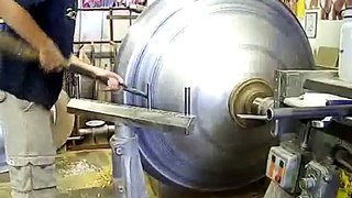 Metal Spinning a 1250mm dome Spinning Part 3
