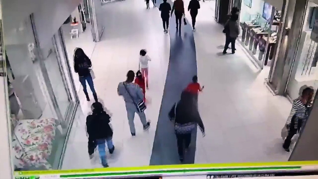 Thief Trying To Escape From A Shopping Centre Mall In South Africa Gets Rocked!