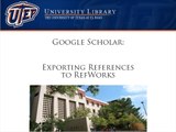 Export References to RefWorks from Google Scholar