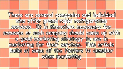 Issues To Look At When Marketing Grand Rapids Refrigeration Services