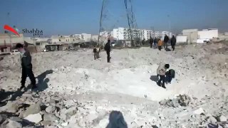 (12-21-13) Masaakin Hanano | Aleppo | Regime Forces Shell Highway Hanano/Hadariya