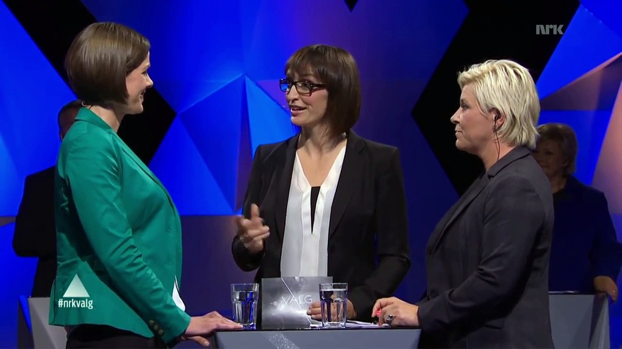 Siv Jensen (FrP) banker MDG i klimadebatt! Partilederdebatten, Valg 2013