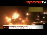 Brezilyalı taraftarlar otobüs yaktı!