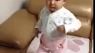 whatsapp funny videos cute baby dancing while balancing cup on head - Funny Baby Videos