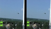 Video: Ukrainian military helicopters fire missiles on Donetsk intl airport