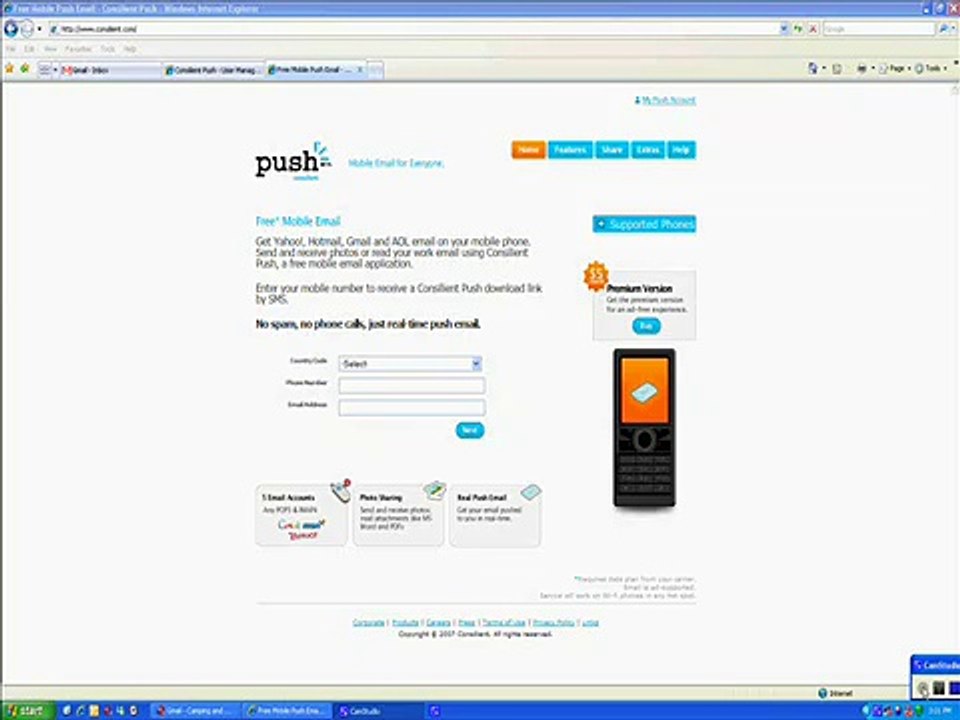 Free Mobile email application