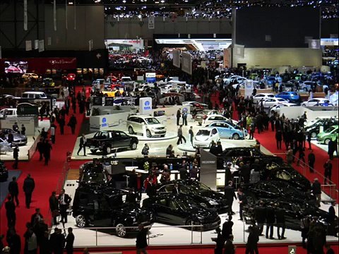 Auto Salon Geneva 2010 - Press Day - The Hostesses and The Green Cars of Geneva Car Show 2010