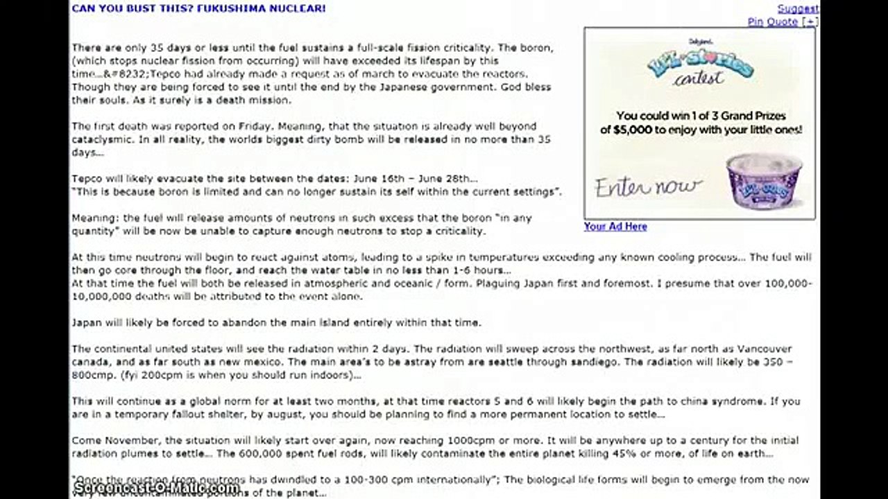 Make Viral CAN YOU BUST THIS?  FUKUSHIMA NUCLEAR!