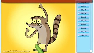 How to draw Rigby Regular Show   drawing tutorial video