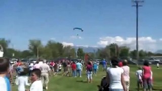 paraglider CRASHES into public during airshow