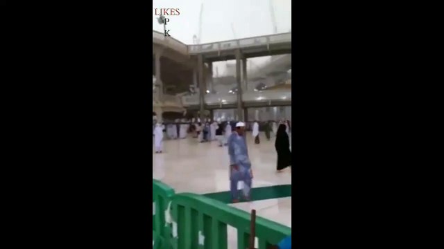 Crane Collapse moment at Khana Kaba Masjid al-Haram Makkah (Mecca) - 11-September-2015