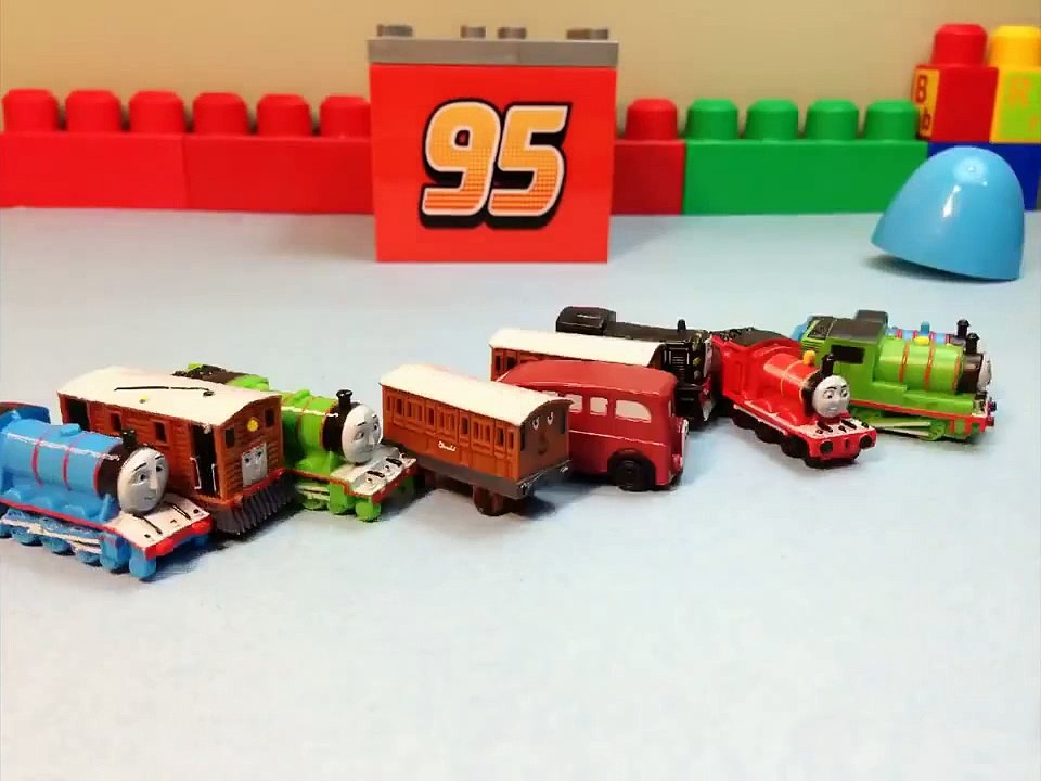 Thomas and friends VS  Angry Boulder   Funny chase Animation Lightning Mcqueen Cameo appearance