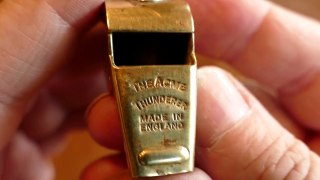 Acme Thunderer Air Ministry WWII Whistles and Bomb Safety Tags England in 4K Video!