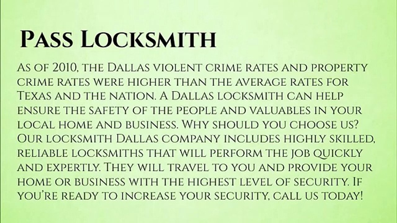 Locksmith Dallas company